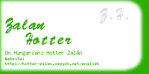 zalan hotter business card